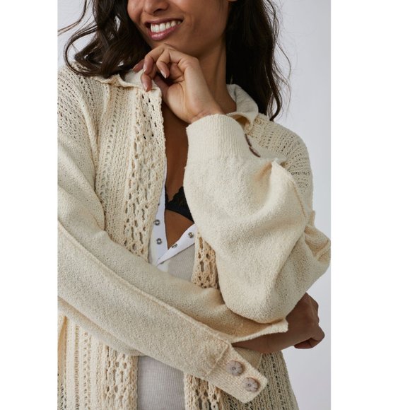 🎉LAST CHANCE🎉 FREE PEOPLE Sunlight Cardi / Sandcastle - Picture 5 of 6